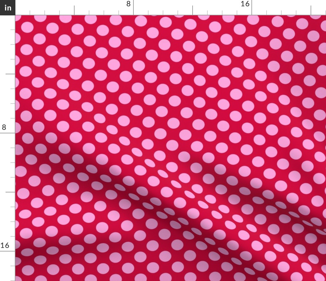 Red Pink Polka Dots Medium Fabric Spoonflower